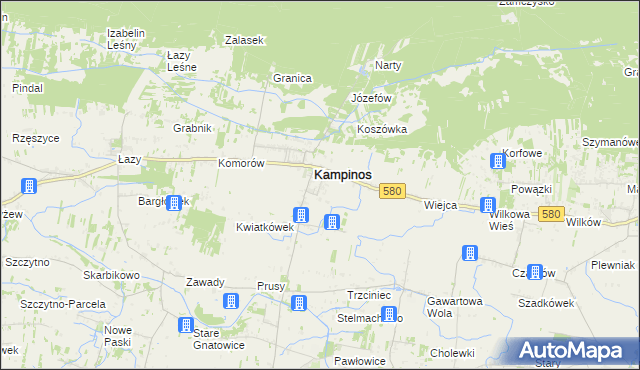 mapa Kampinos A, Kampinos A na mapie Targeo