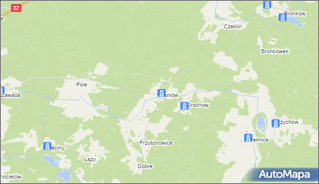 mapa Kaniów gmina Gubin, Kaniów gmina Gubin na mapie Targeo