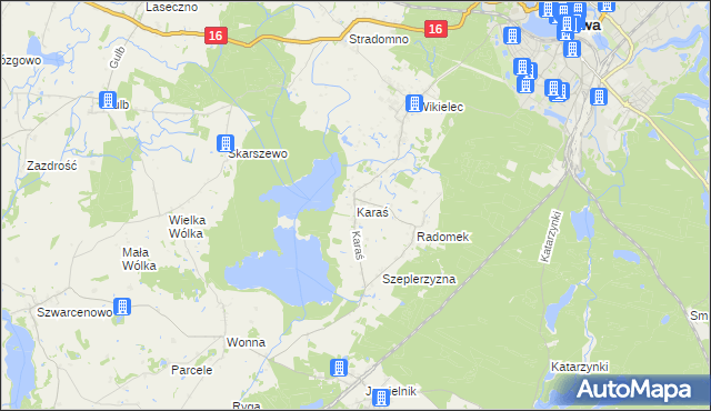 mapa Karaś gmina Iława, Karaś gmina Iława na mapie Targeo