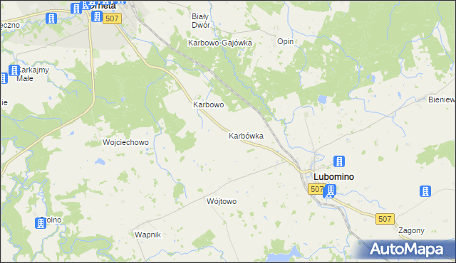 mapa Karbówka, Karbówka na mapie Targeo