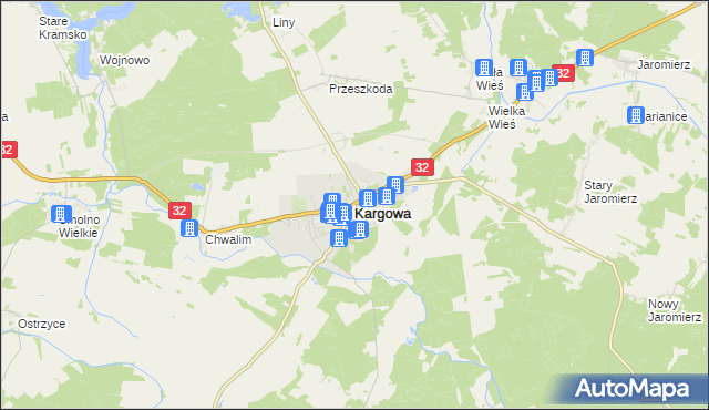 mapa Kargowa, Kargowa na mapie Targeo