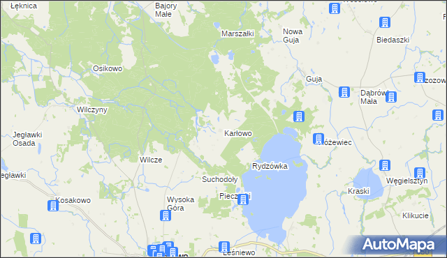 mapa Karłowo gmina Węgorzewo, Karłowo gmina Węgorzewo na mapie Targeo