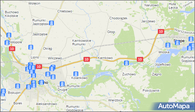 mapa Karnkowo gmina Lipno, Karnkowo gmina Lipno na mapie Targeo