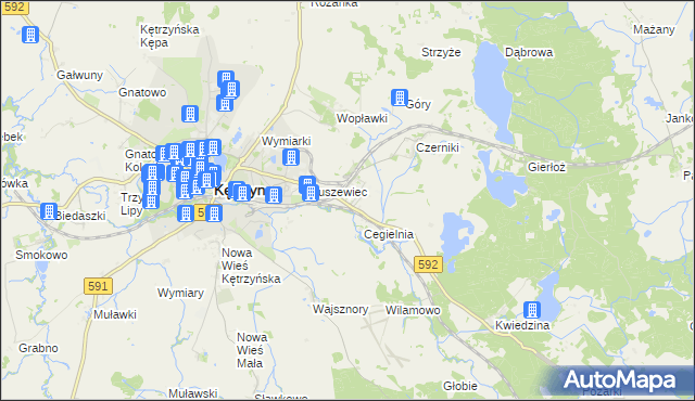 mapa Karolewo gmina Kętrzyn, Karolewo gmina Kętrzyn na mapie Targeo