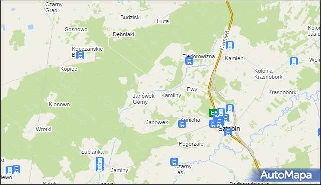 mapa Karoliny, Karoliny na mapie Targeo