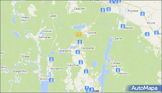 mapa Karszanek, Karszanek na mapie Targeo