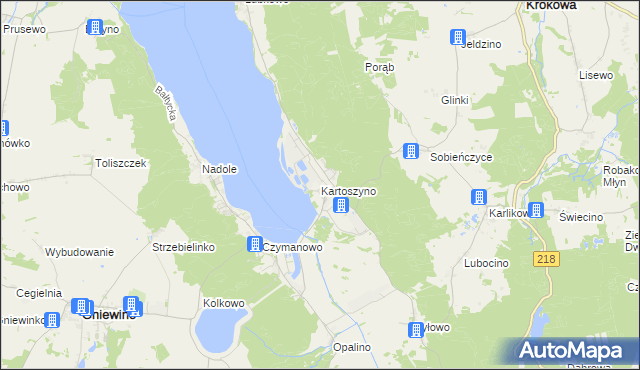 mapa Kartoszyno, Kartoszyno na mapie Targeo