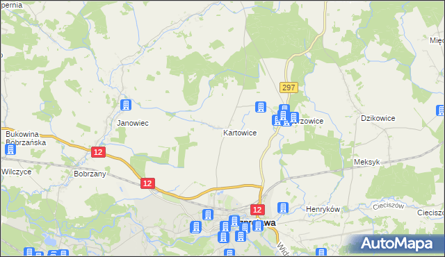 mapa Kartowice, Kartowice na mapie Targeo