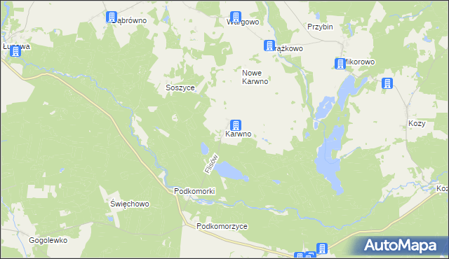 mapa Karwno, Karwno na mapie Targeo