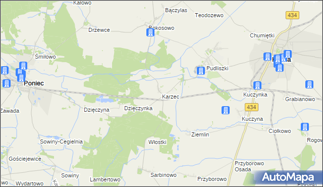 mapa Karzec, Karzec na mapie Targeo