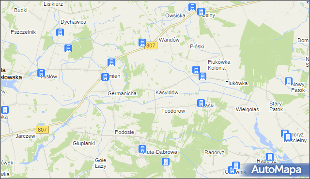 mapa Kasyldów, Kasyldów na mapie Targeo