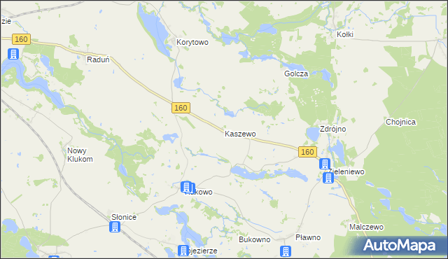 mapa Kaszewo, Kaszewo na mapie Targeo