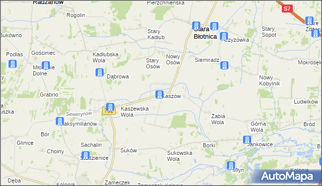 mapa Kaszów gmina Stara Błotnica, Kaszów gmina Stara Błotnica na mapie Targeo