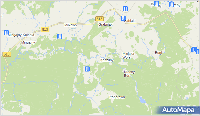 mapa Kaszuny, Kaszuny na mapie Targeo