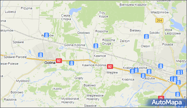 mapa Kawnice, Kawnice na mapie Targeo