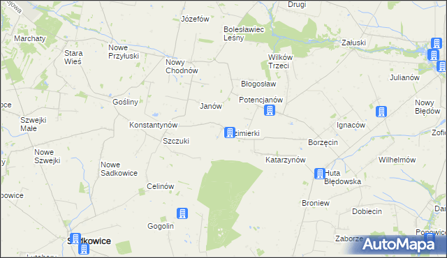 mapa Kazimierki, Kazimierki na mapie Targeo