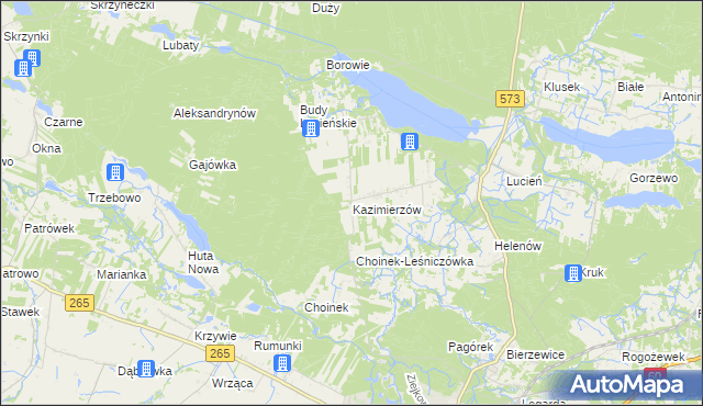mapa Kazimierzów gmina Gostynin, Kazimierzów gmina Gostynin na mapie Targeo