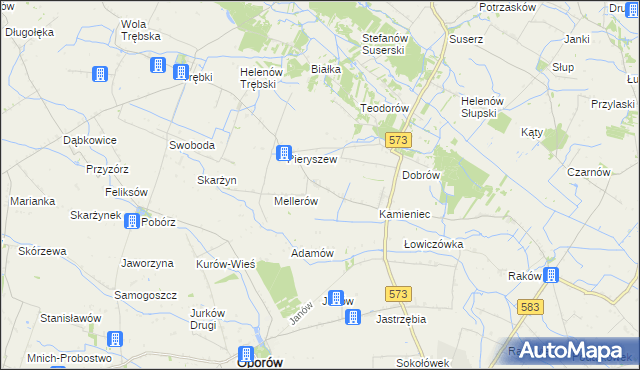 mapa Kaźmierków, Kaźmierków na mapie Targeo