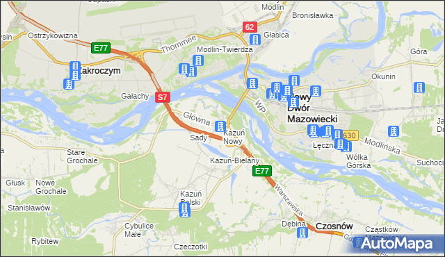 mapa Kazuń Nowy, Kazuń Nowy na mapie Targeo