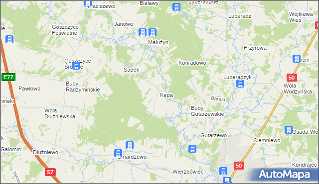 mapa Kępa gmina Sochocin, Kępa gmina Sochocin na mapie Targeo