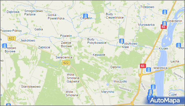 mapa Kępiaste gmina Pokrzywnica, Kępiaste gmina Pokrzywnica na mapie Targeo