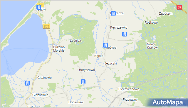 mapa Kępka gmina Darłowo, Kępka gmina Darłowo na mapie Targeo