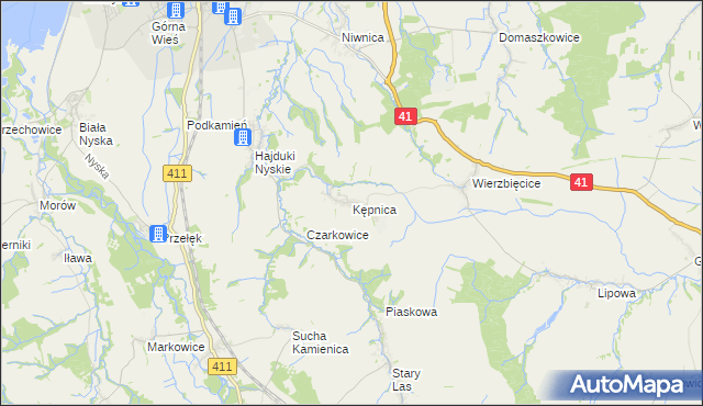 mapa Kępnica, Kępnica na mapie Targeo