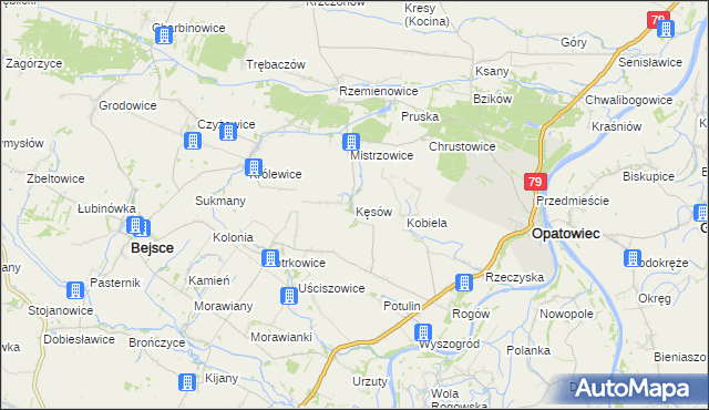 mapa Kęsów, Kęsów na mapie Targeo