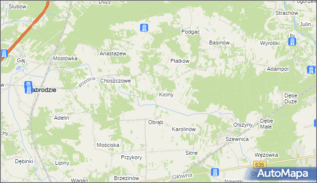 mapa Kiciny, Kiciny na mapie Targeo