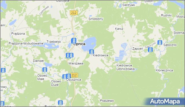 mapa Kiedrowice, Kiedrowice na mapie Targeo