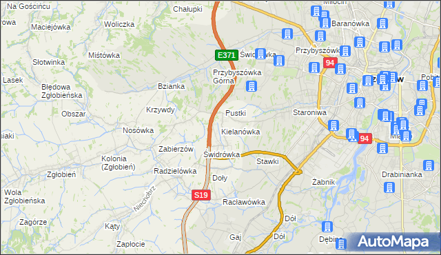 mapa Kielanówka, Kielanówka na mapie Targeo