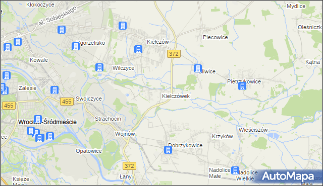 mapa Kiełczówek, Kiełczówek na mapie Targeo
