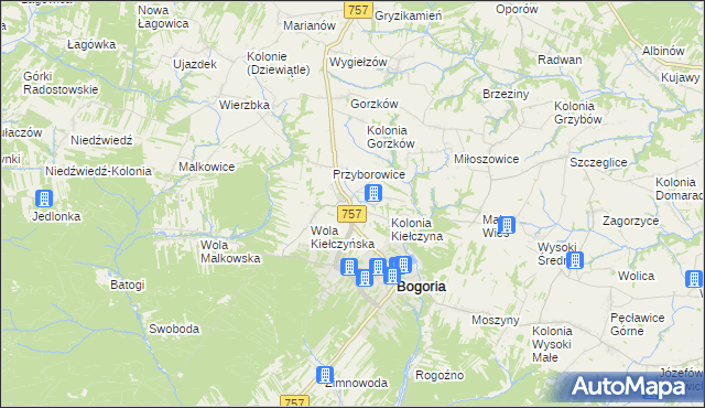 mapa Kiełczyna, Kiełczyna na mapie Targeo
