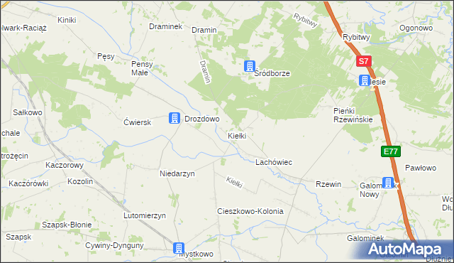 mapa Kiełki, Kiełki na mapie Targeo