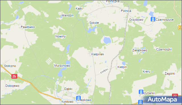 mapa Kiełpinek, Kiełpinek na mapie Targeo