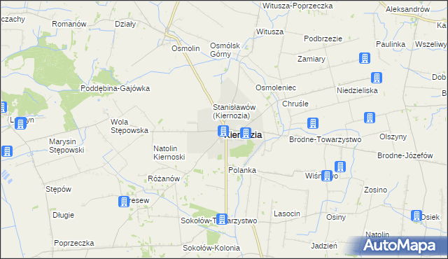 mapa Kiernozia, Kiernozia na mapie Targeo