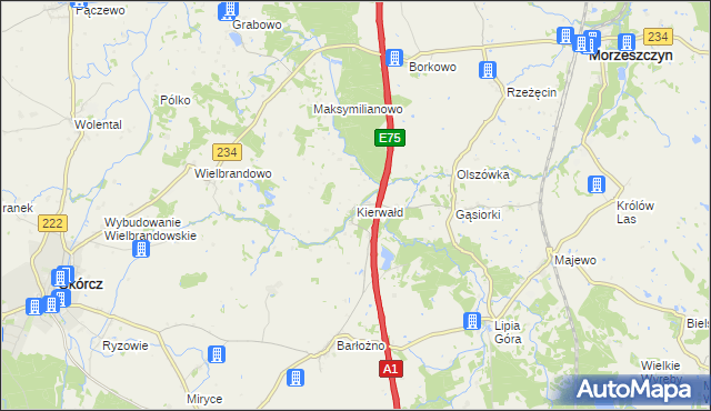 mapa Kierwałd, Kierwałd na mapie Targeo