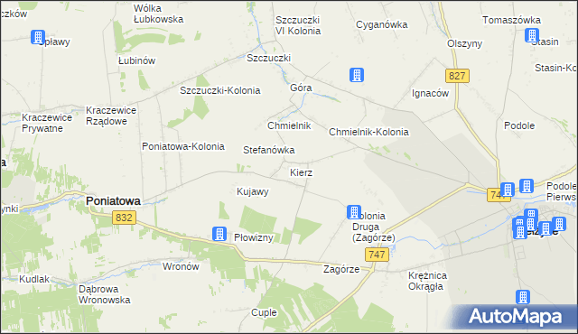 mapa Kierz gmina Bełżyce, Kierz gmina Bełżyce na mapie Targeo