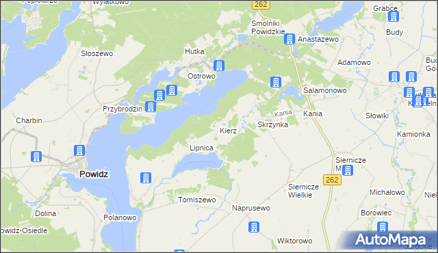 mapa Kierz gmina Ostrowite, Kierz gmina Ostrowite na mapie Targeo