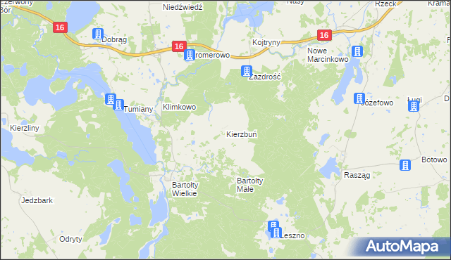 mapa Kierzbuń, Kierzbuń na mapie Targeo