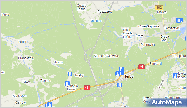 mapa Kierzek-Gajówka, Kierzek-Gajówka na mapie Targeo