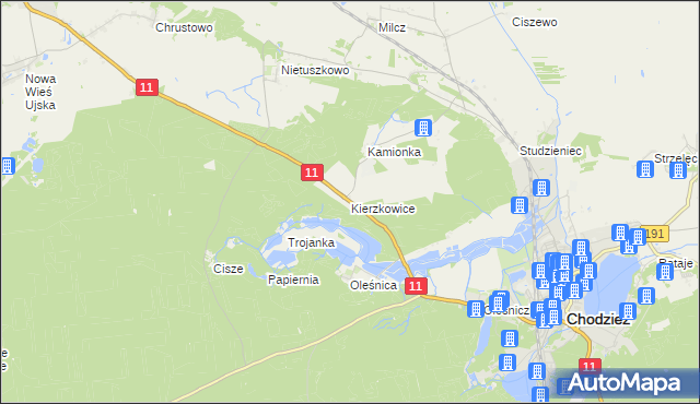 mapa Kierzkowice, Kierzkowice na mapie Targeo