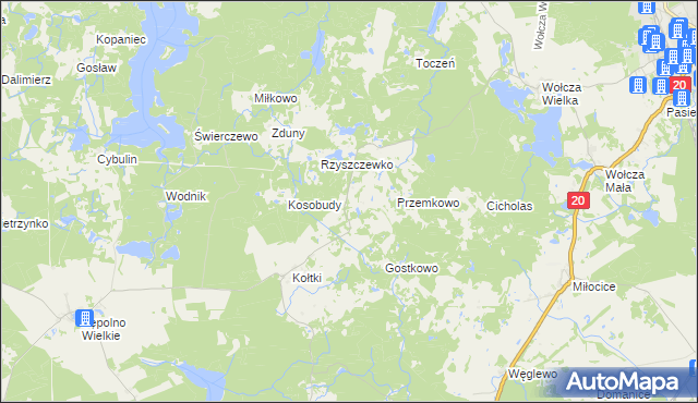 mapa Kierzkowo gmina Biały Bór, Kierzkowo gmina Biały Bór na mapie Targeo