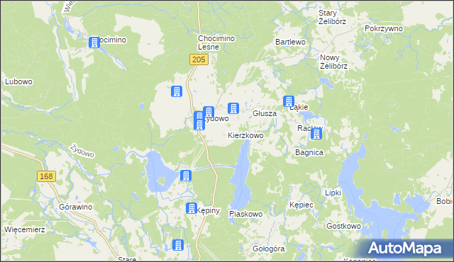 mapa Kierzkowo gmina Polanów, Kierzkowo gmina Polanów na mapie Targeo