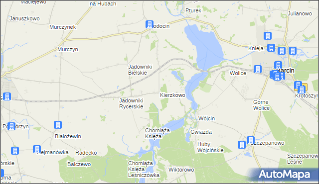 mapa Kierzkowo gmina Żnin, Kierzkowo gmina Żnin na mapie Targeo
