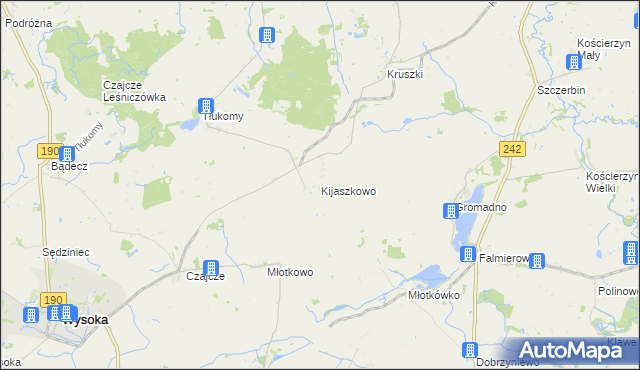 mapa Kijaszkowo gmina Wysoka, Kijaszkowo gmina Wysoka na mapie Targeo