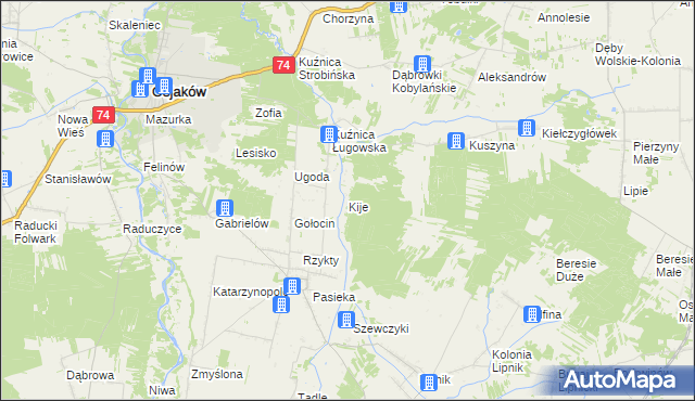 mapa Kije gmina Siemkowice, Kije gmina Siemkowice na mapie Targeo