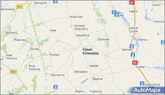 mapa Kijewo Królewskie, Kijewo Królewskie na mapie Targeo