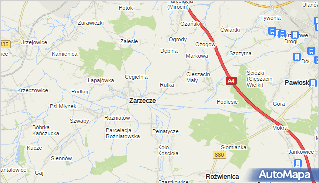 mapa Kisielów gmina Zarzecze, Kisielów gmina Zarzecze na mapie Targeo