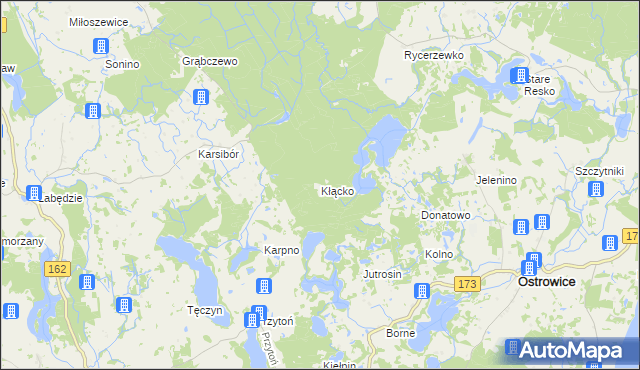 mapa Kłącko, Kłącko na mapie Targeo